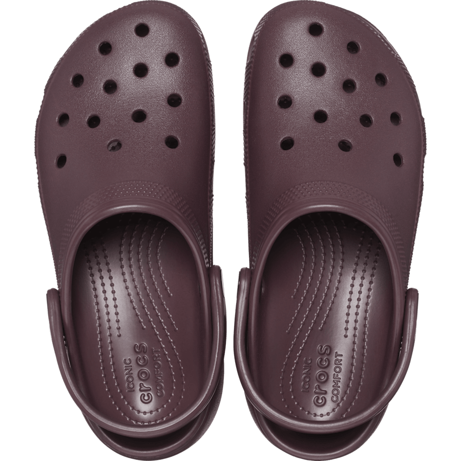 Cerise foncée Sabots plateforme classiques pour femmes - Dessus - Crocs