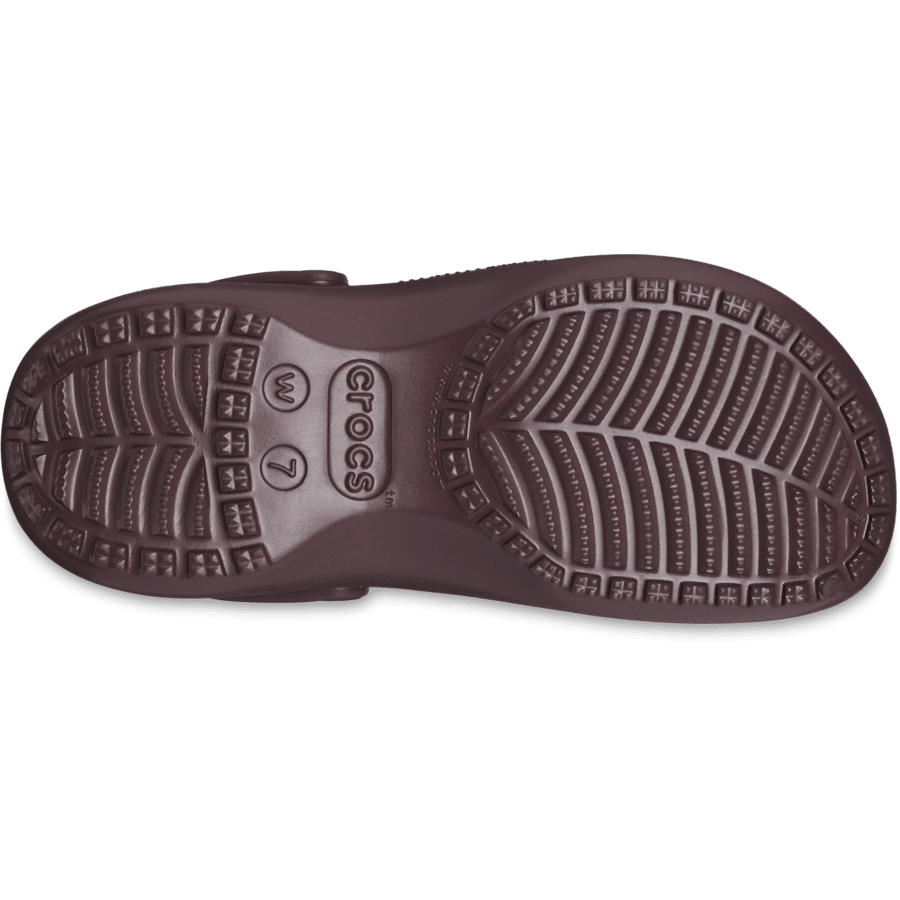 Cerise foncée Sabots plateforme classiques pour femmes - Dessous - Crocs