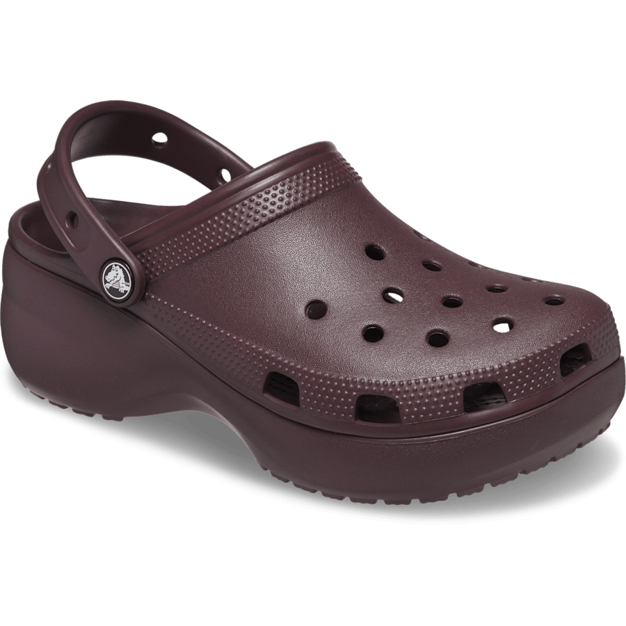 Cerise foncée Sabots plateforme classiques pour femmes - Angle - Crocs