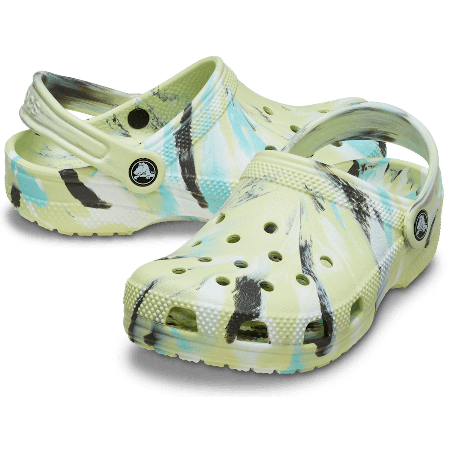 Frothy Green / Multi Toddler Classic Marbled Clog - Pair - Crocs