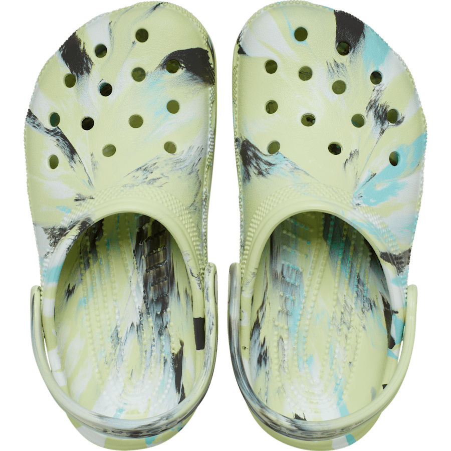 Frothy Green / Multi Toddler Classic Marbled Clog - Top - Crocs