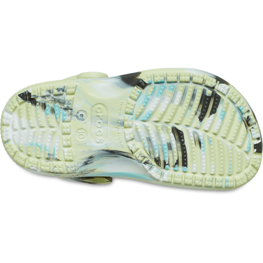 Frothy Green / Multi Toddler Classic Marbled Clog - Bottom - Crocs