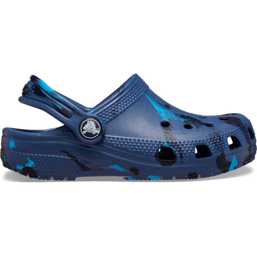 Navy / Multi Toddler Classic Marbled Clog - Side - Crocs