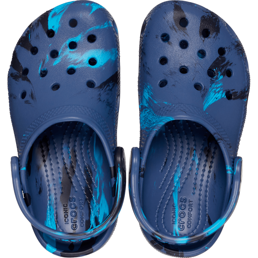 Navy / Multi Toddler Classic Marbled Clog - Top - Crocs