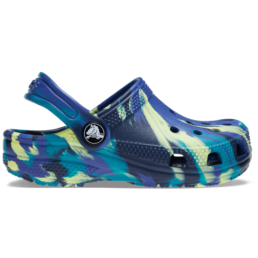 Crocs Toddler Classic Marbled Clog — Navy / Turbo Teal
