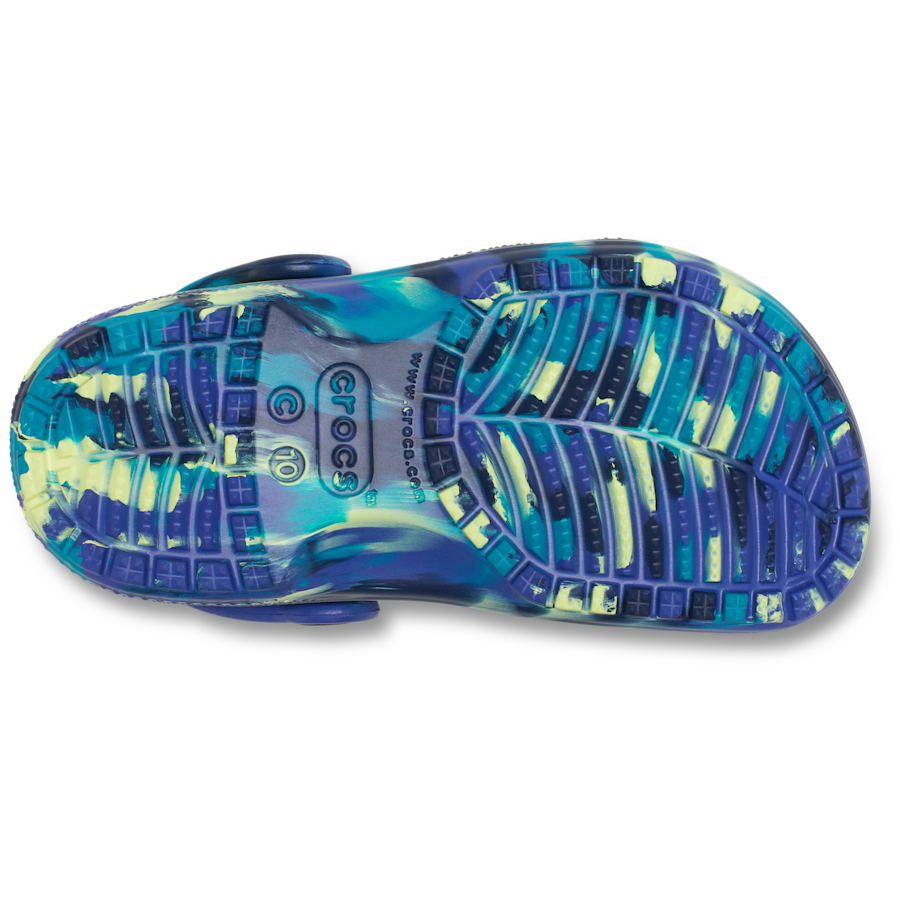 Crocs Toddler Classic Marbled Clog — Navy / Turbo Teal