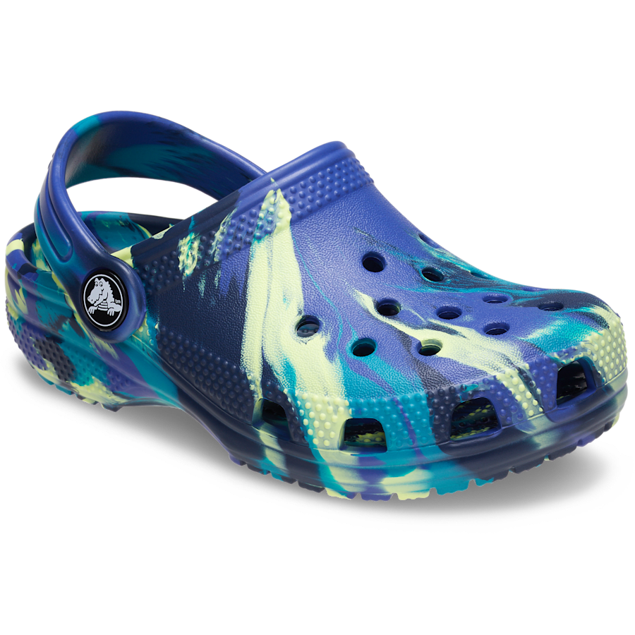 Crocs Toddler Classic Marbled Clog — Navy / Turbo Teal