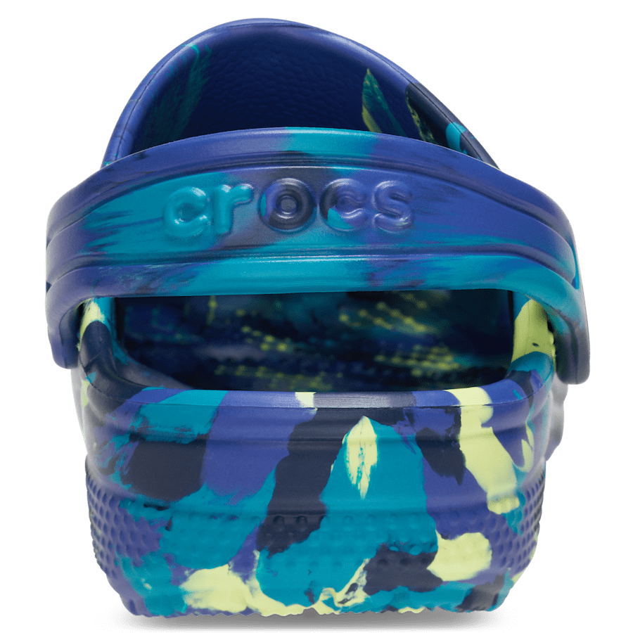 Crocs Toddler Classic Marbled Clog — Navy / Turbo Teal