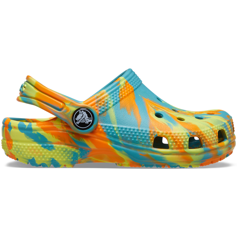 Turq Tonic / Multi Toddler Classic Marbled Clog - Side - Crocs