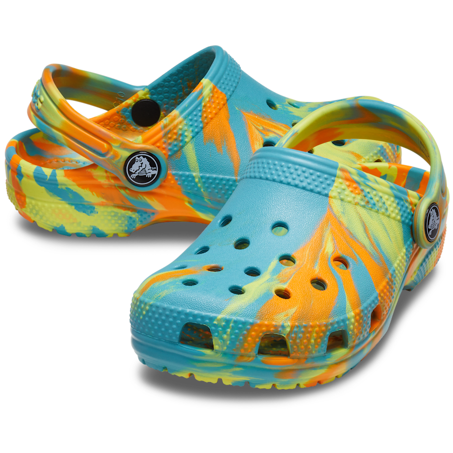 Turq Tonic / Multi Toddler Classic Marbled Clog - Pair - Crocs