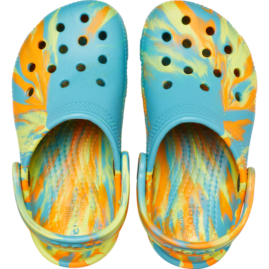 Turq Tonic / Multi Toddler Classic Marbled Clog - Top - Crocs