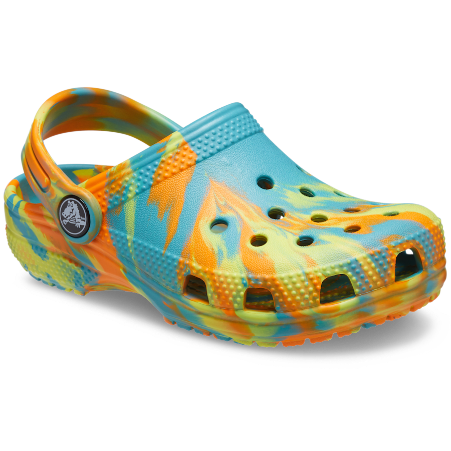 Turq Tonic / Multi Toddler Classic Marbled Clog - Angle - Crocs