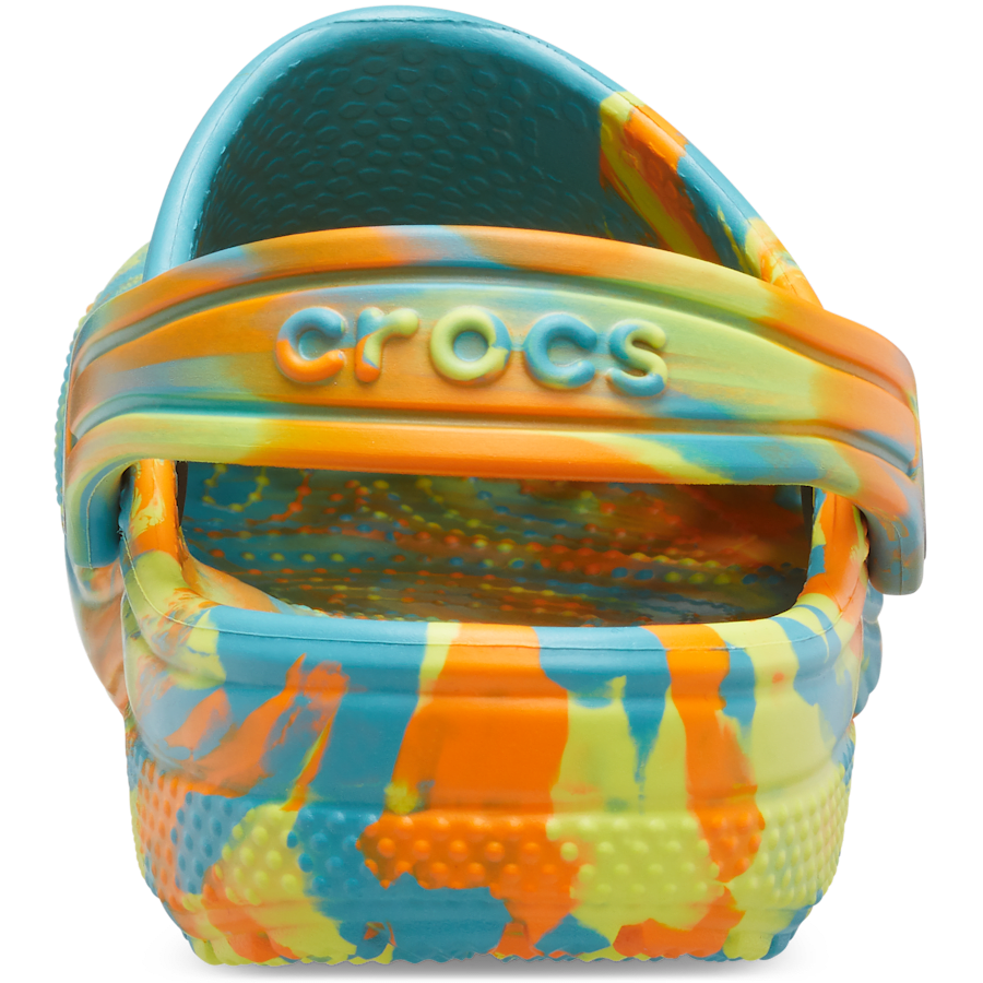 Turq Tonic / Multi Toddler Classic Marbled Clog - Back - Crocs