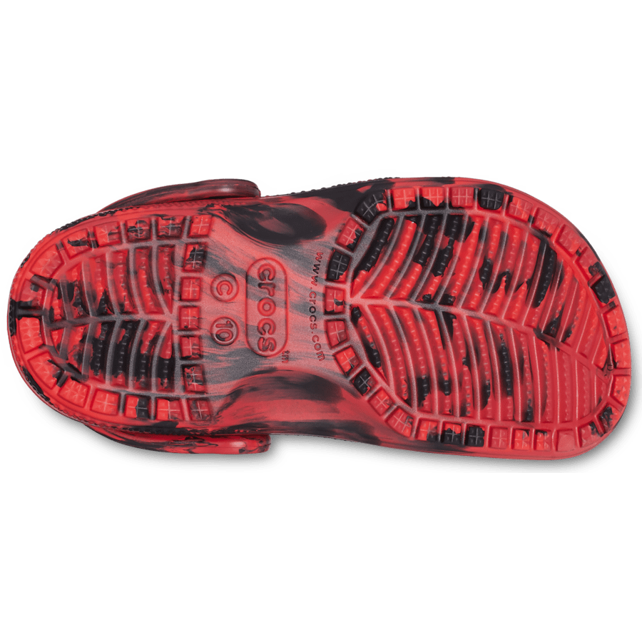 Pepper / Black Toddler Classic Marbled Clog - Bottom - Crocs