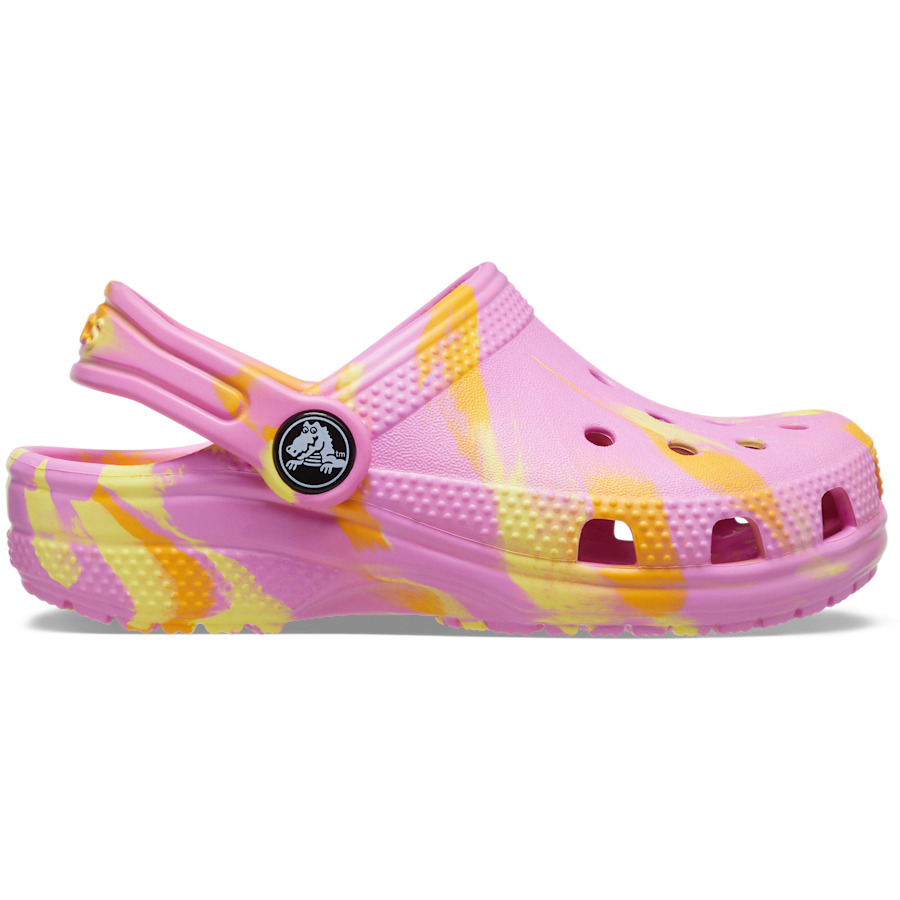 Taffy Pink / Multi Toddler Classic Marbled Clog - Side - Crocs