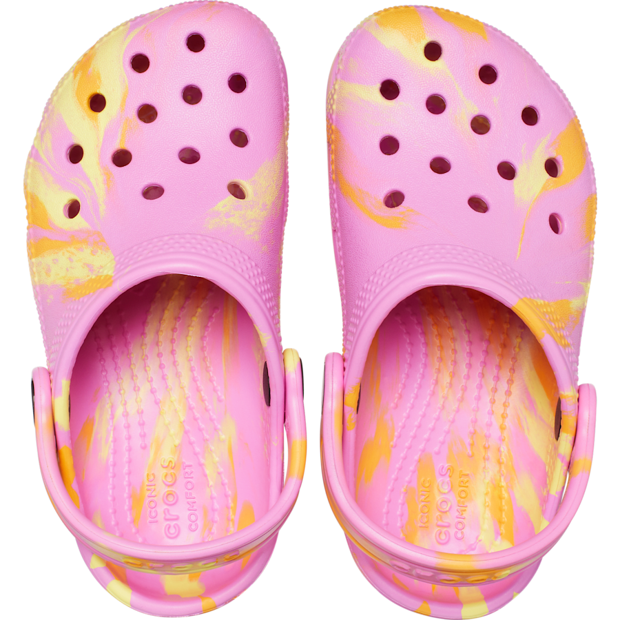 Taffy Pink / Multi Toddler Classic Marbled Clog - Top - Crocs