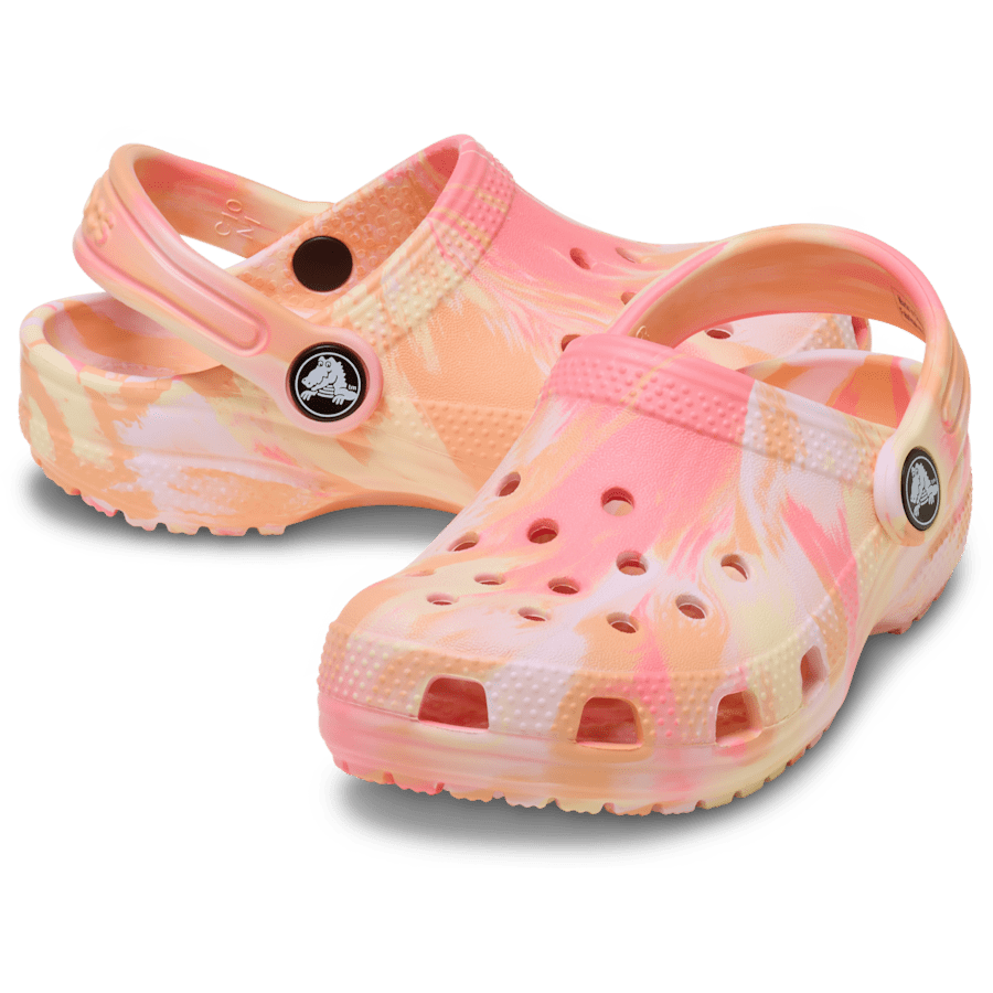 Crocs Toddler Classic Marbled Clog — Guava / Multi