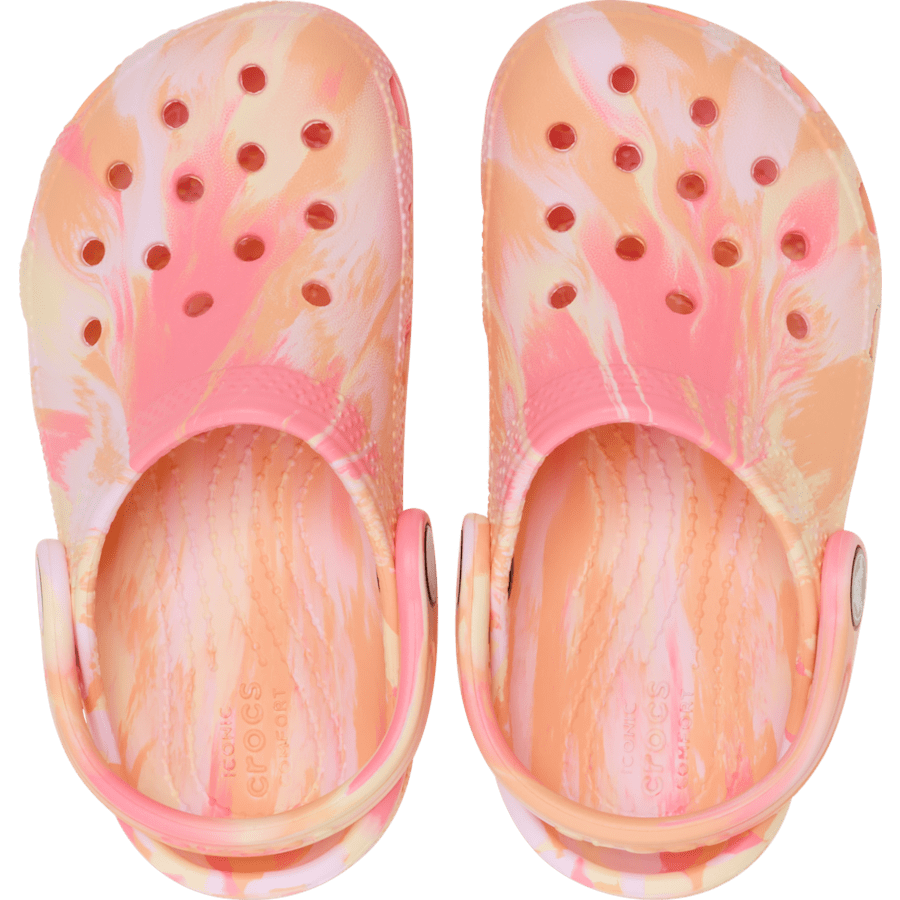 Crocs Toddler Classic Marbled Clog — Guava / Multi