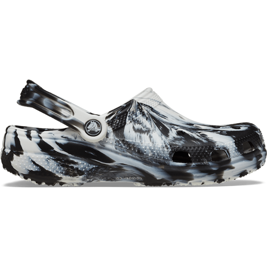 White / Black Classic Marbled Clog - Side - Crocs