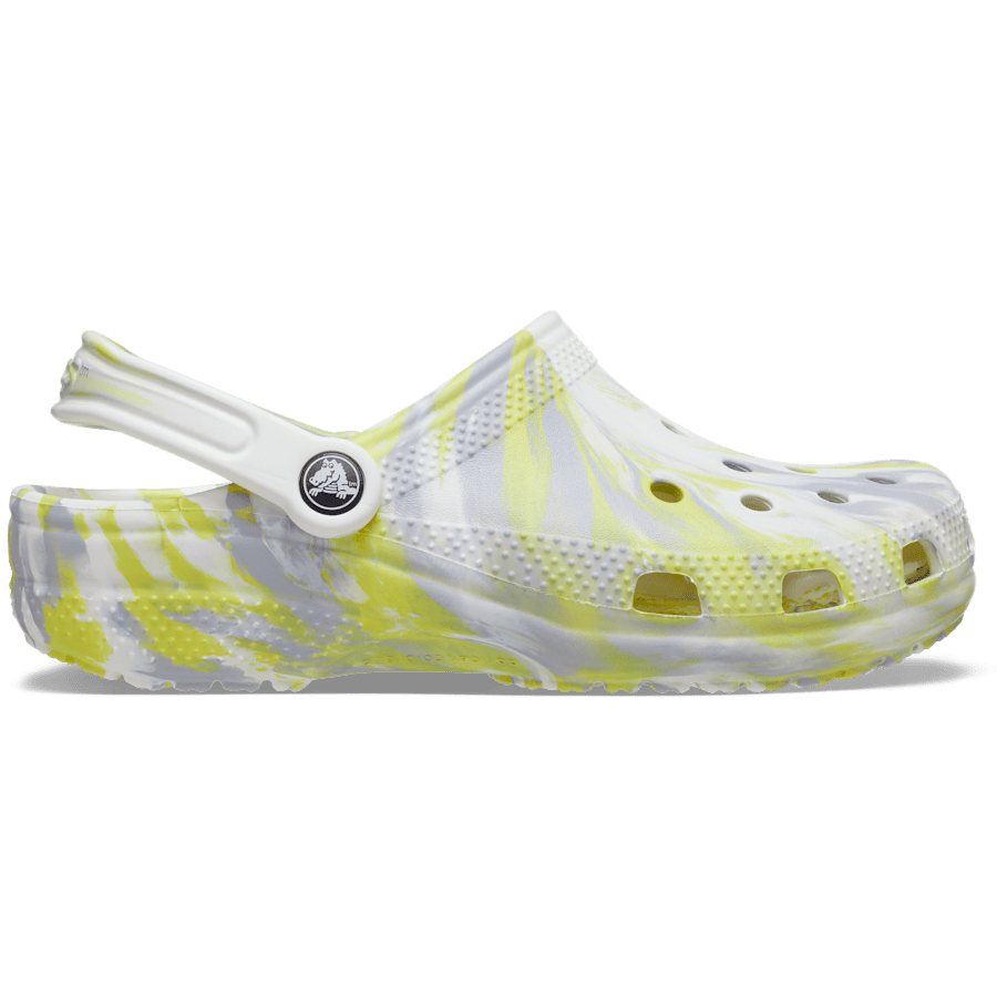 White / Microchip Classic Marbled Clog - Side - Crocs