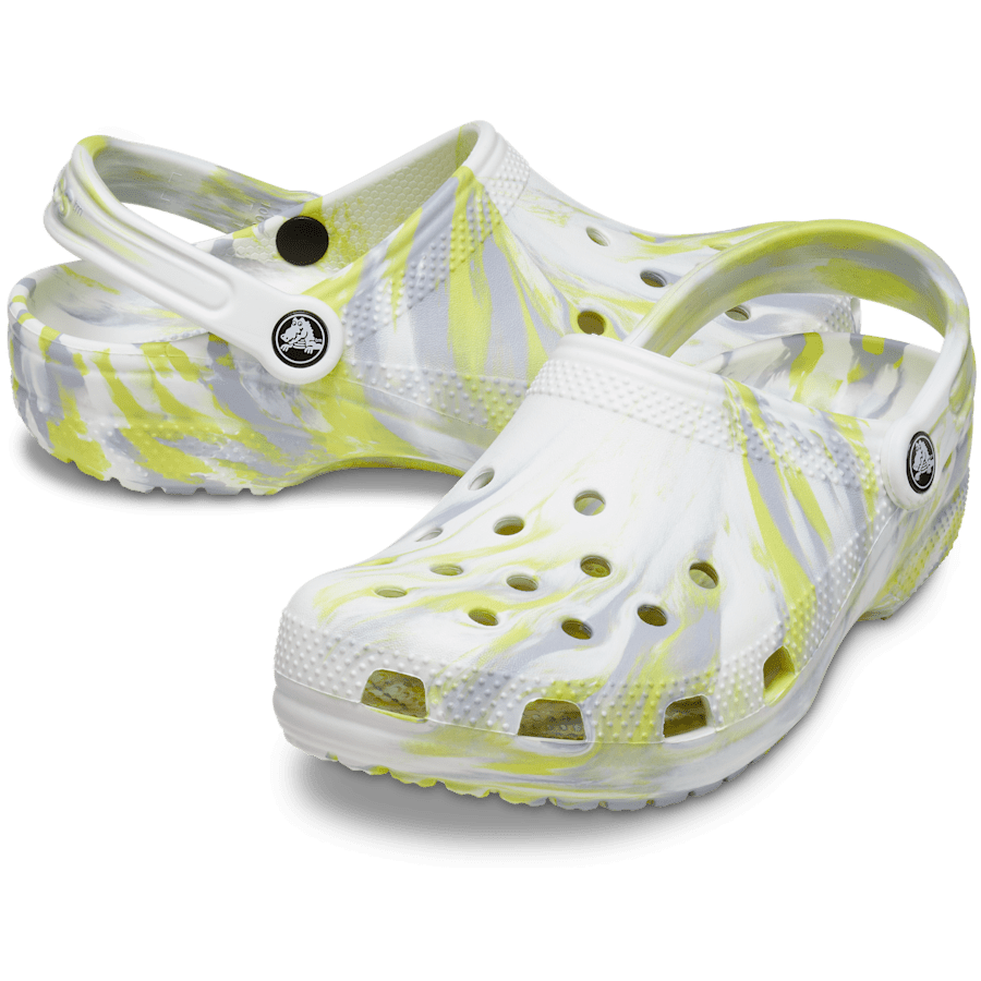 White / Microchip Classic Marbled Clog - Pair - Crocs