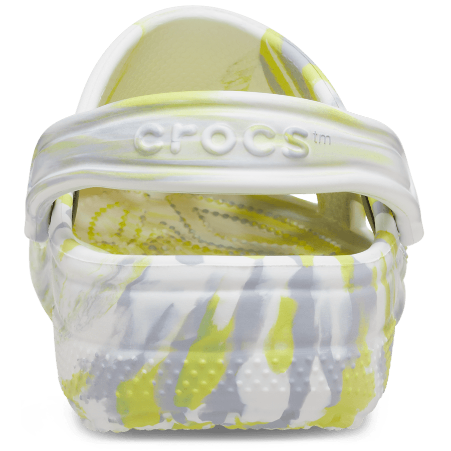 White / Microchip Classic Marbled Clog - Back - Crocs