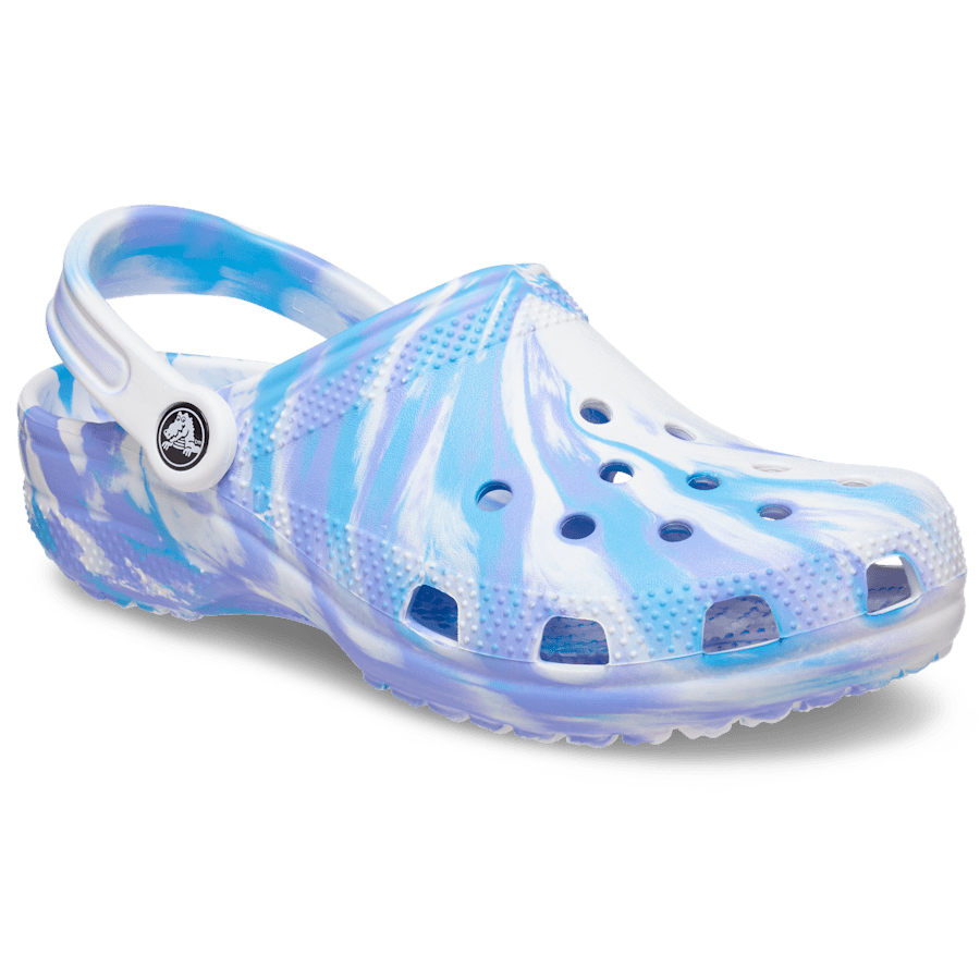 White / Oxygen Classic Marbled Clog - Angle - Crocs