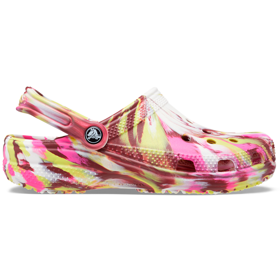 Electric Pink / Multi Classic Marbled Clog - Side - Crocs