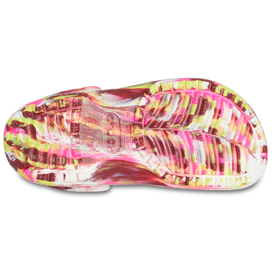 Electric Pink / Multi Classic Marbled Clog - Bottom - Crocs