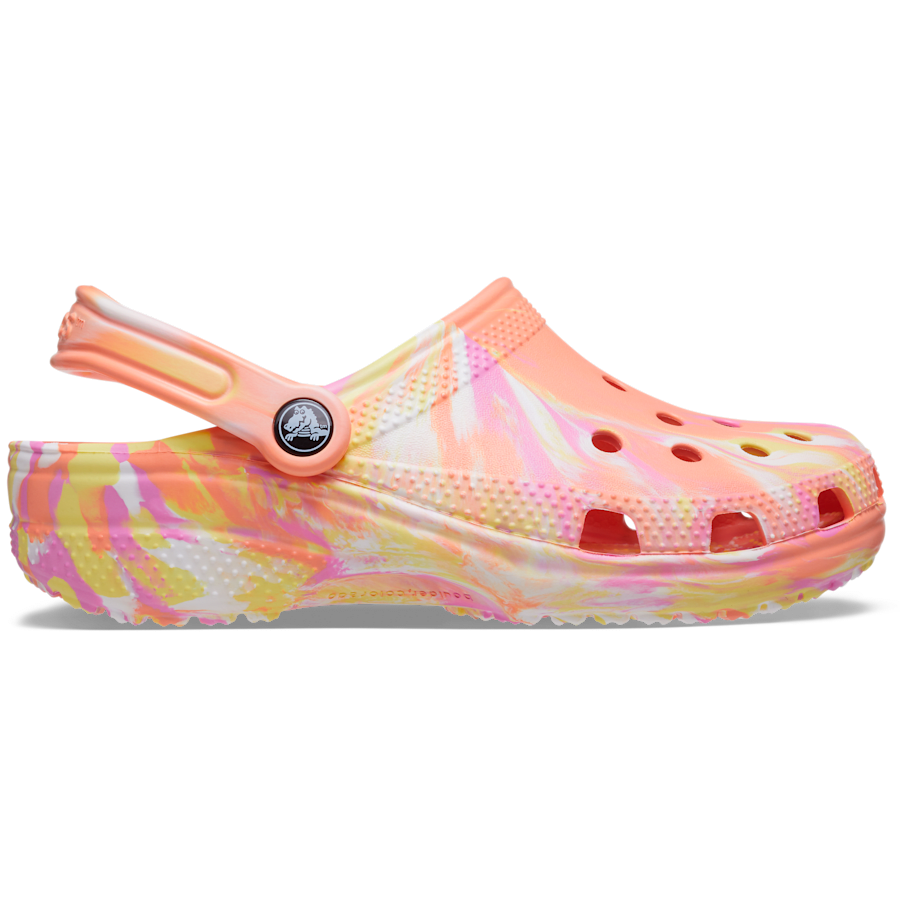 Papaya / Multi Classic Marbled Clog - Side - Crocs