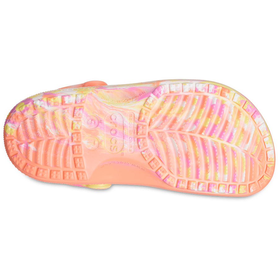 Papaya / Multi Classic Marbled Clog - Bottom - Crocs