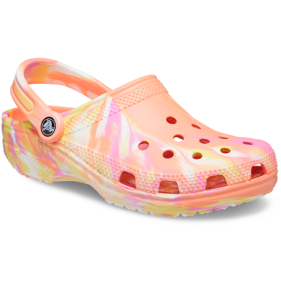 Papaya / Multi Classic Marbled Clog - Angle - Crocs