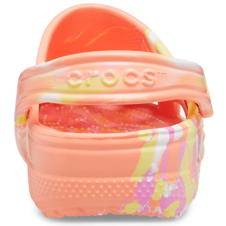 Papaya / Multi Classic Marbled Clog - Back - Crocs