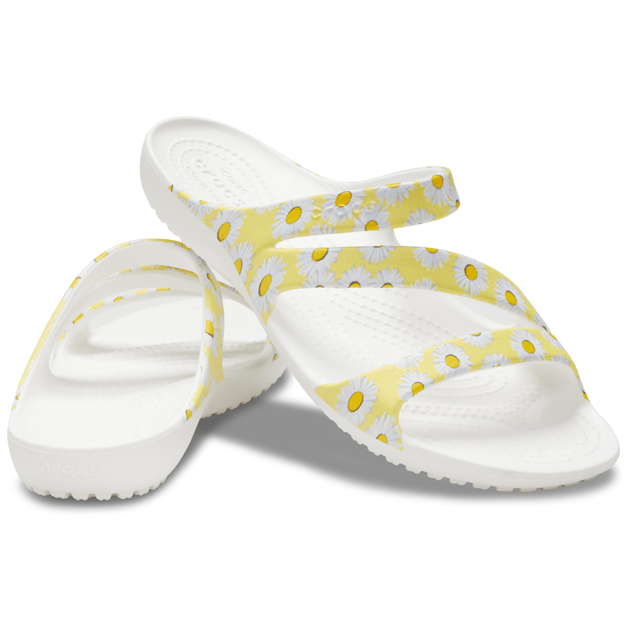 White / Yellow Daisy Women's Kadee II Graphic Sandal - Pair - Crocs