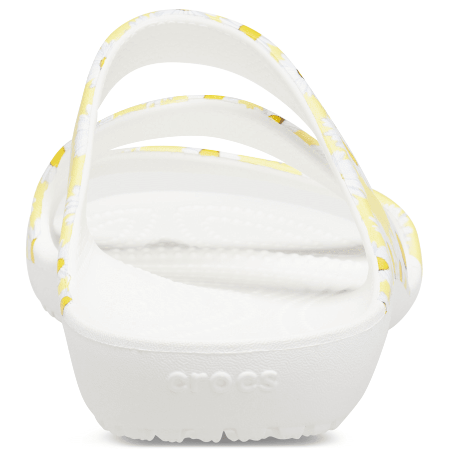 White / Yellow Daisy Women's Kadee II Graphic Sandal - Back - Crocs
