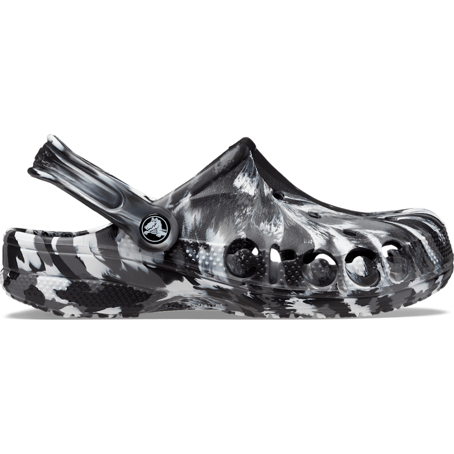 Black / White Baya Marbled Clog - Side - Crocs