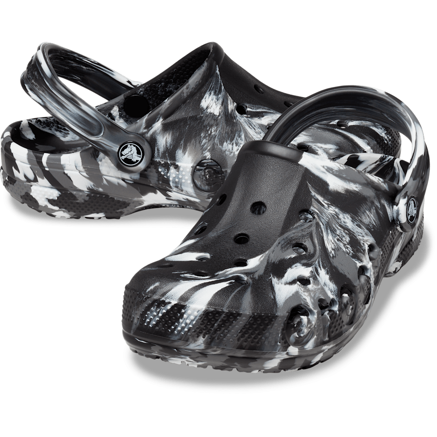 Black / White Baya Marbled Clog - Pair - Crocs
