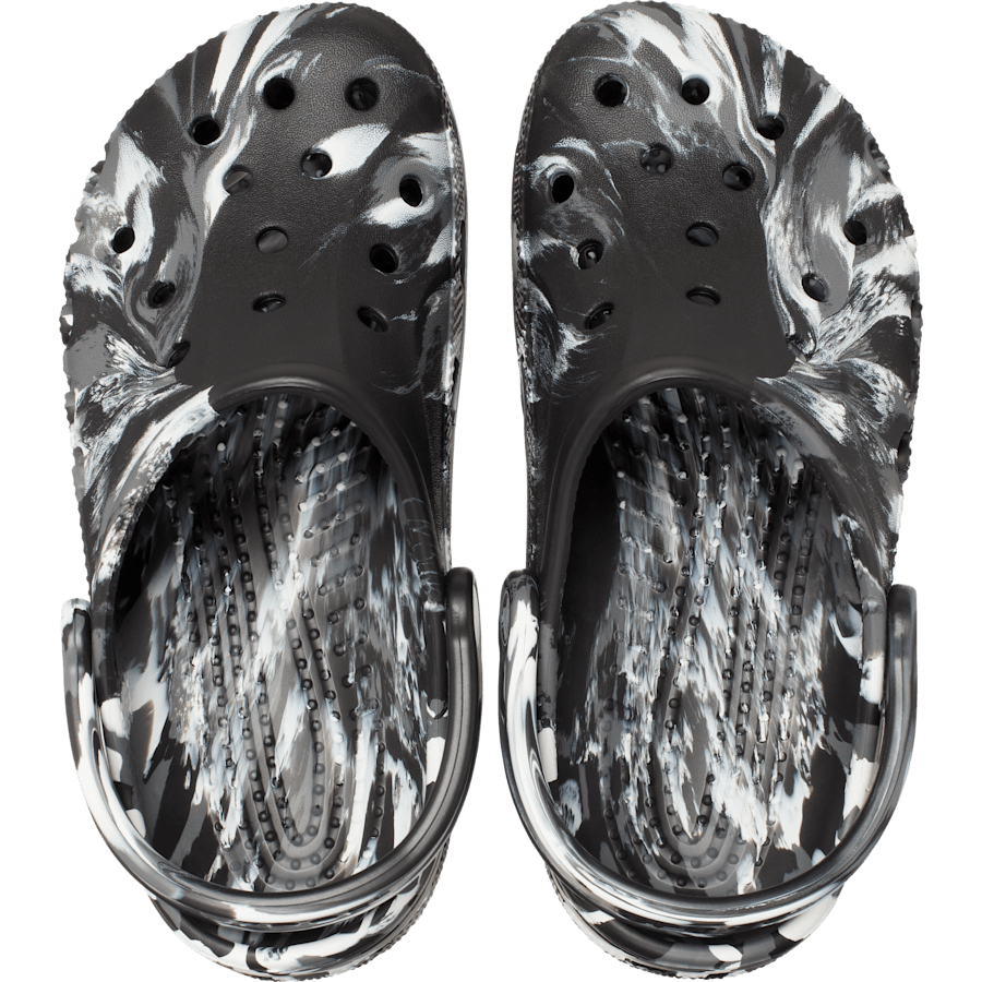 Black / White Baya Marbled Clog - Back - Crocs