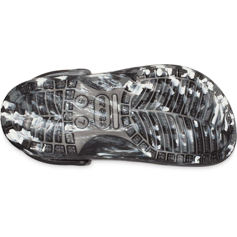 Black / White Baya Marbled Clog - Bottom - Crocs