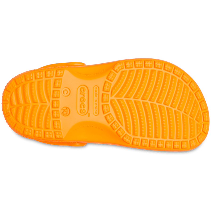 Orange Zing Toddler Classic Clog - Bottom - Crocs