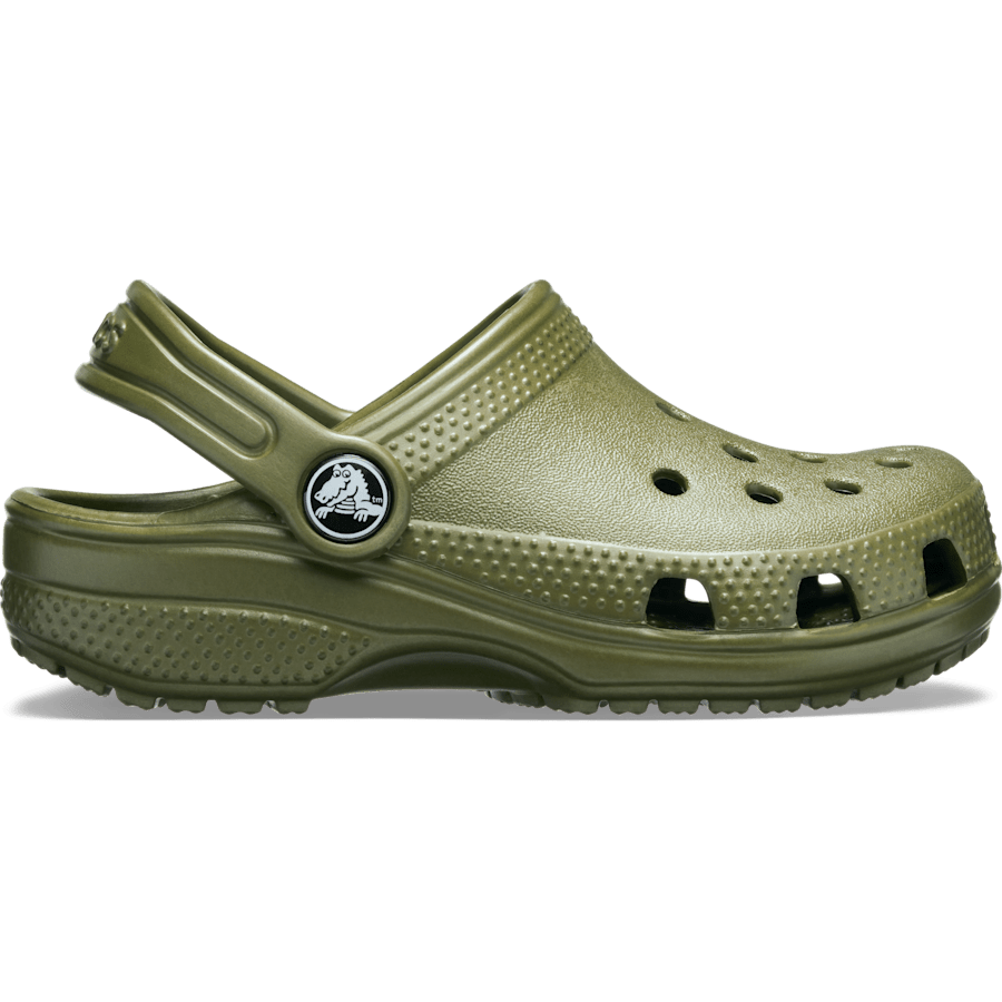 Army Green Kids' Classic Clog - Side - Crocs