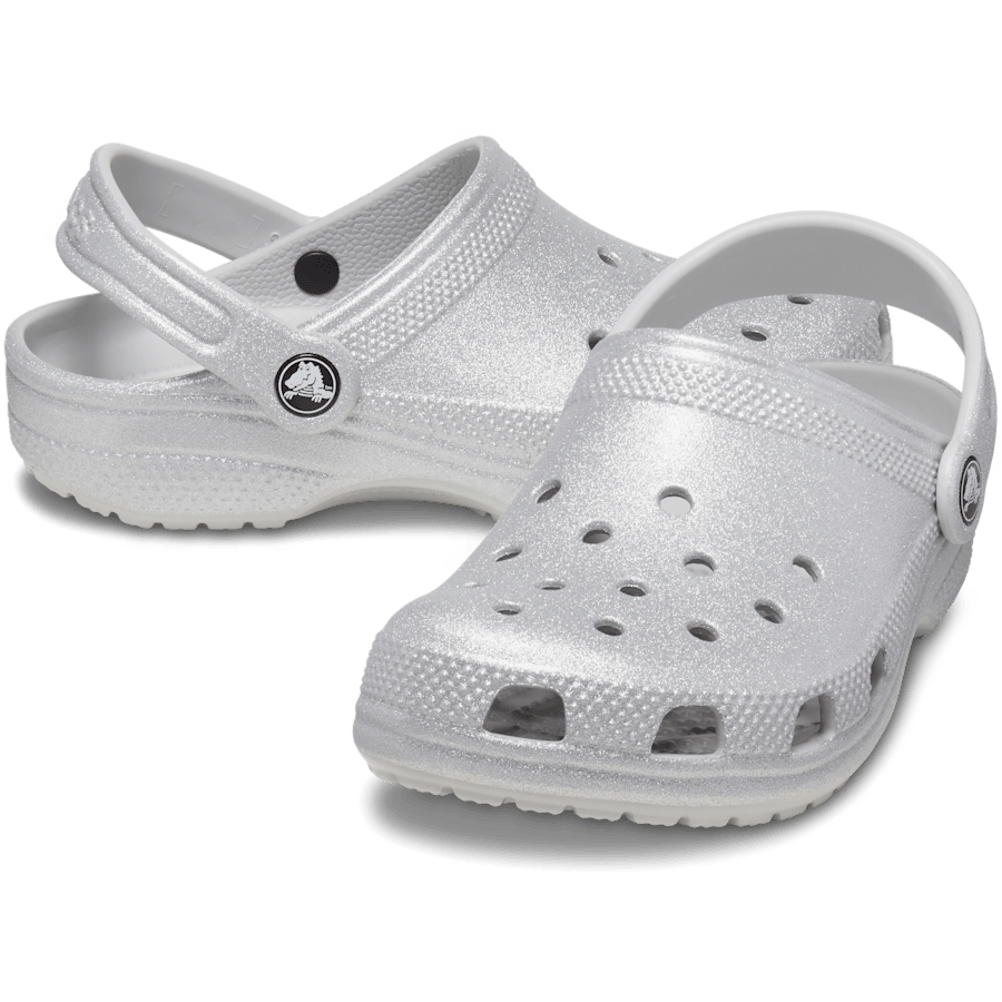 Silver Glitter Toddler Classic Glitter Clog - Pair - Crocs