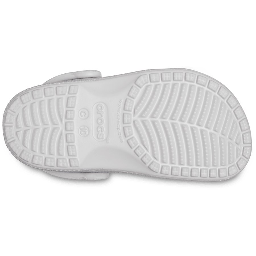 Silver Glitter Toddler Classic Glitter Clog - Bottom - Crocs