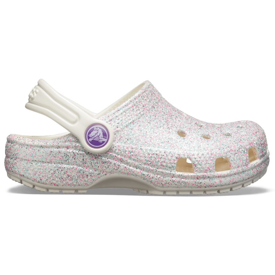 Oyster Toddler Classic Glitter Clog - Side - Crocs