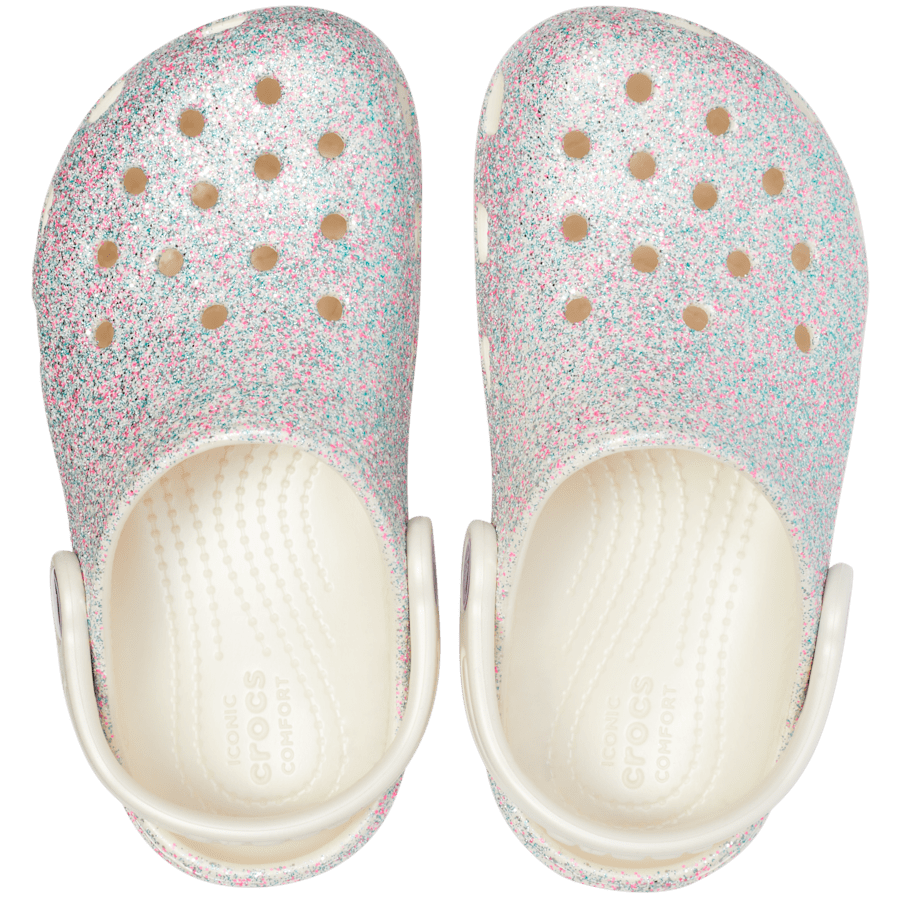 Oyster Toddler Classic Glitter Clog - Top - Crocs