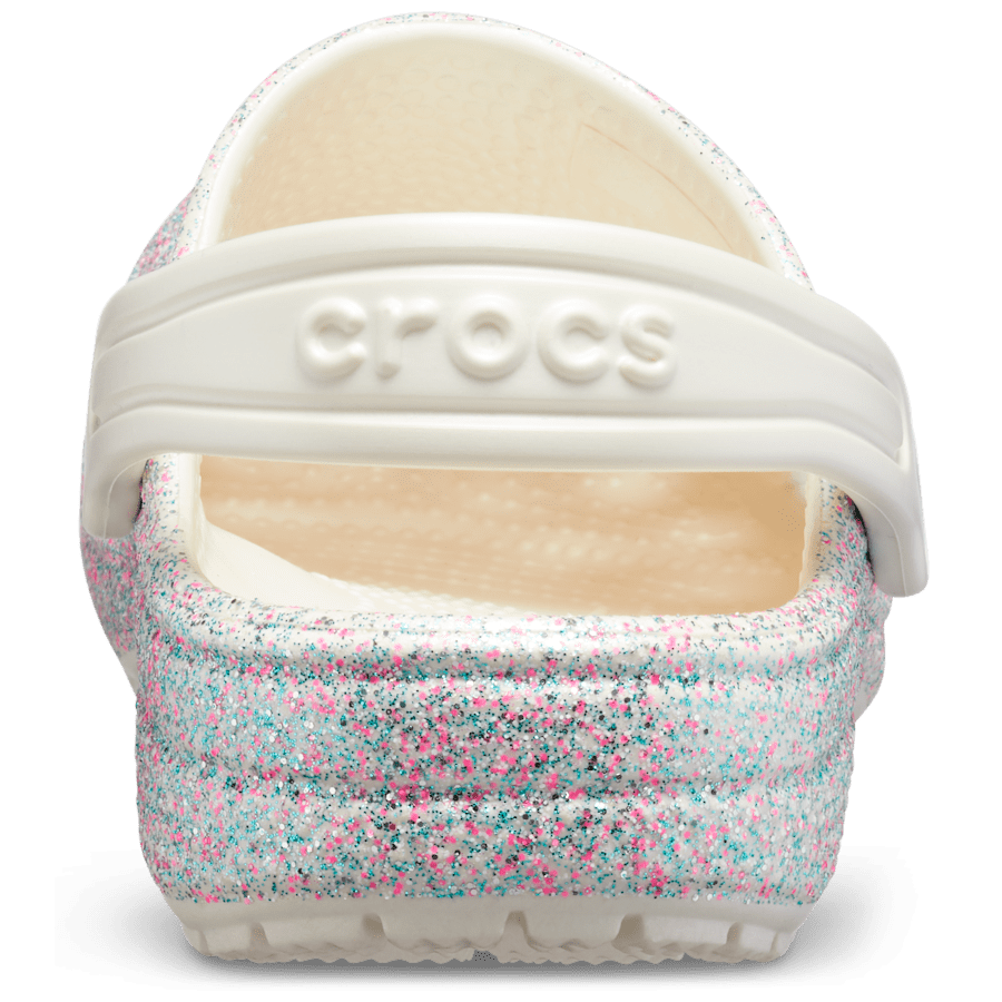 Oyster Toddler Classic Glitter Clog - Back - Crocs