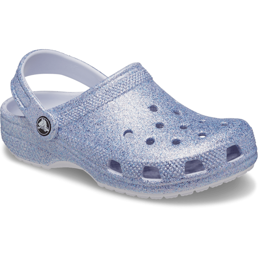 Frosted Glitter Toddler Classic Glitter Clog - Angle - Crocs
