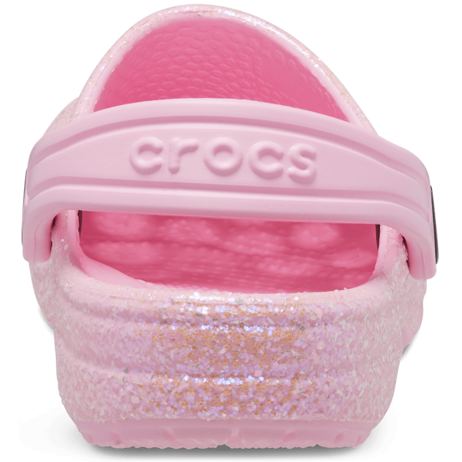 Flamingo Toddler Classic Glitter Clog - Back - Crocs