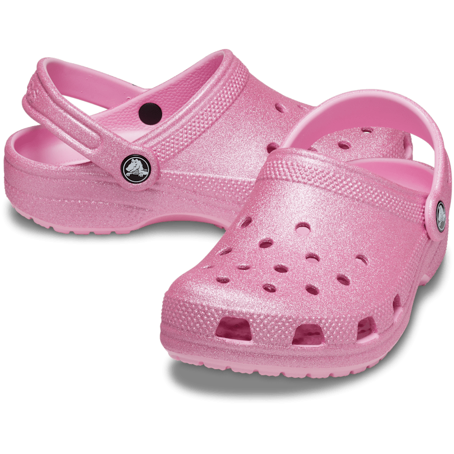 Pink Tweed Glitter Toddler Classic Glitter Clog - Pair - Crocs