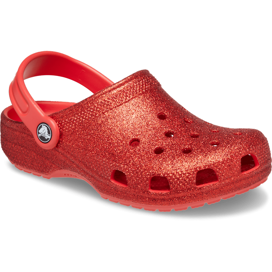 Flame Toddler Classic Glitter Clog - Angle - Crocs
